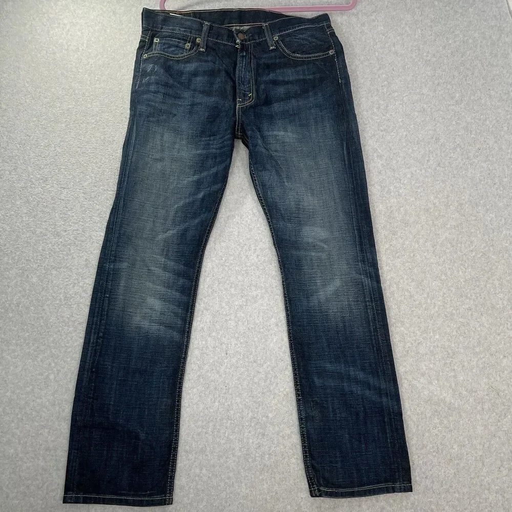 Levi’s 513 Blue Denim Cotton Blend Jeans  Tag Says 33x30 actual 33x29 Men
